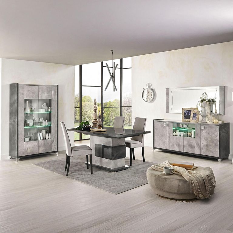 Milo Grey 6-8 Seater Extending Pedestal Dining Table