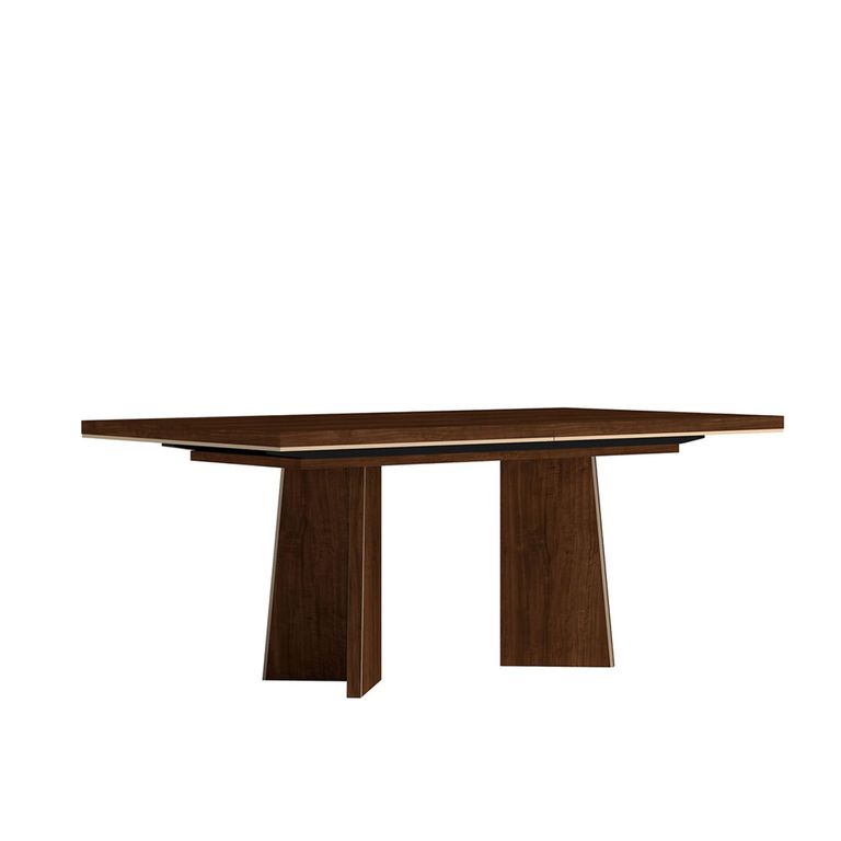 Modern Eva Dining Table - 10 Seater - 250cm - Walnut with Gold Trim