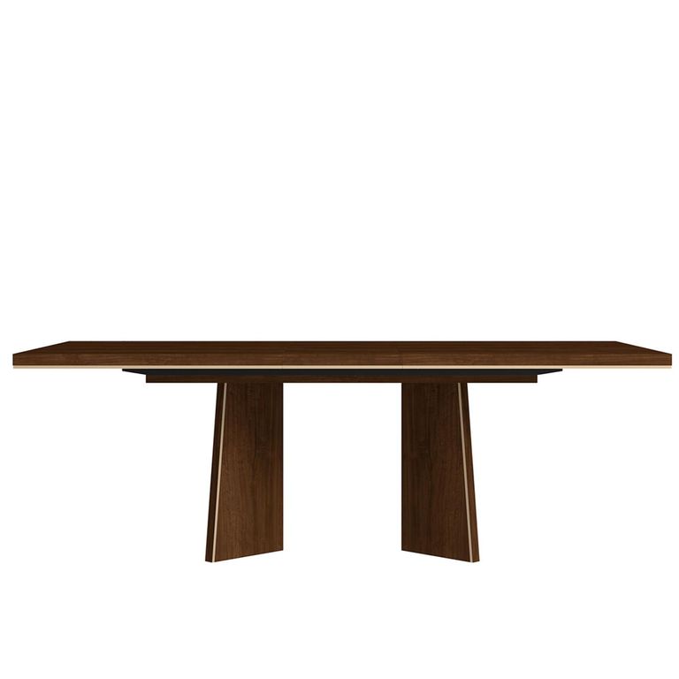 Modern Eva Dining Table - 10 Seater - 250cm - Walnut with Gold Trim