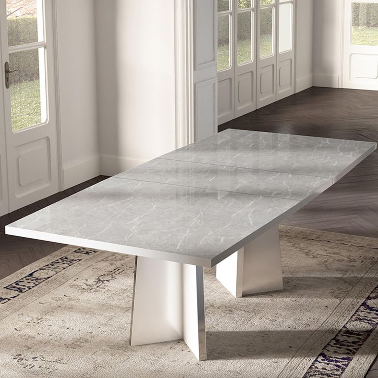 Modern Mara Extending Dining Table - 6-10 Seater - 180cm-270cm - White