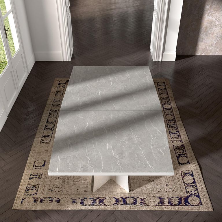 Modern Mara Extending Dining Table - 6-8 Seater - 180cm-255cm - White