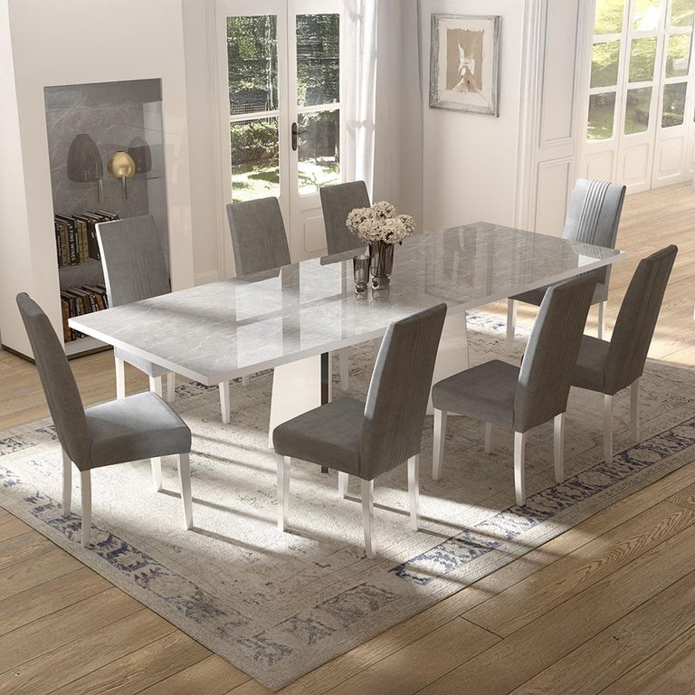 Modern Mara Extending Dining Table - 6-8 Seater - 180cm-255cm - White