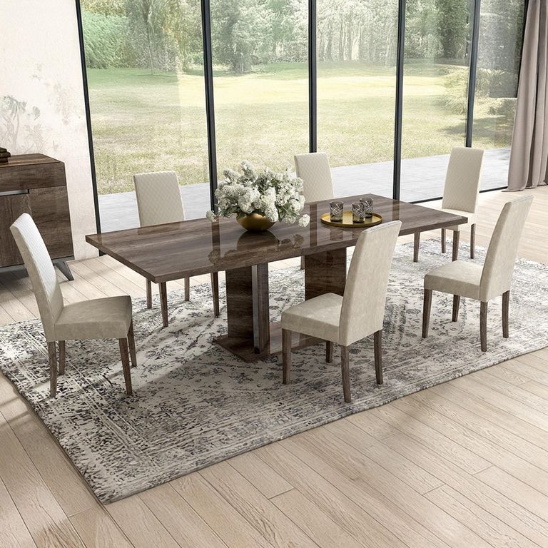 Modern Medea Extending Pedestal Dining Table - 6-10 Seater - 180cm-255cm - Vintage Oak