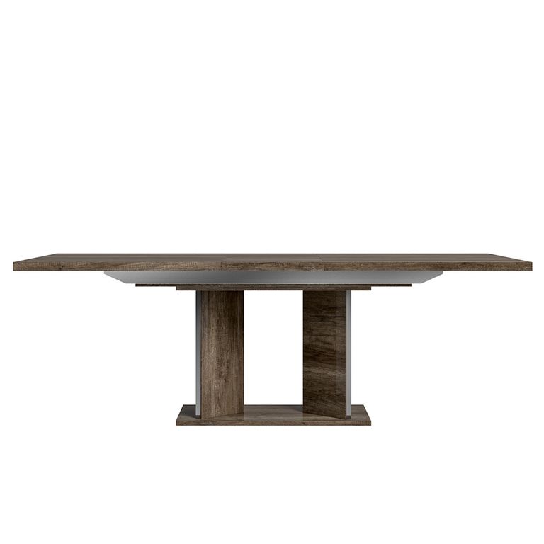 Modern Medea Extending Pedestal Dining Table - 6-10 Seater - 180cm-255cm - Vintage Oak
