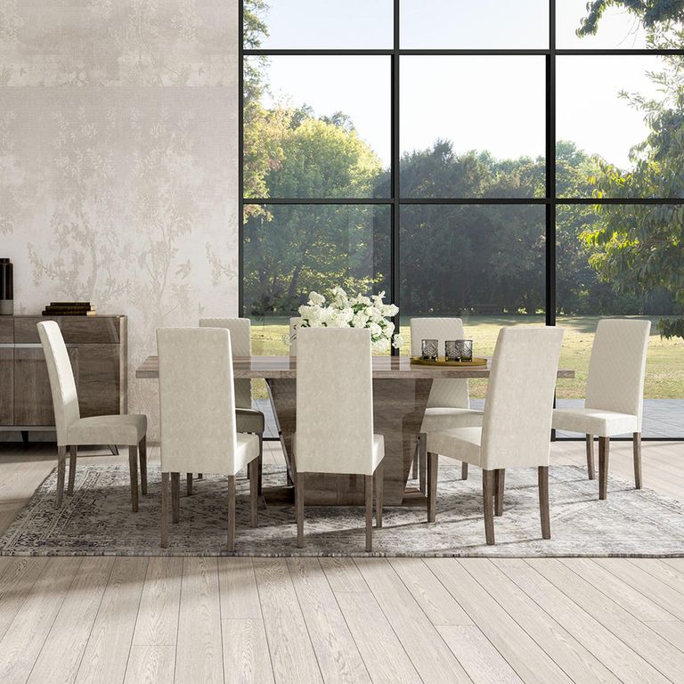 Modern Medea Pedestal Dining Table - 8 Seater - 200cm - Vintage Oak