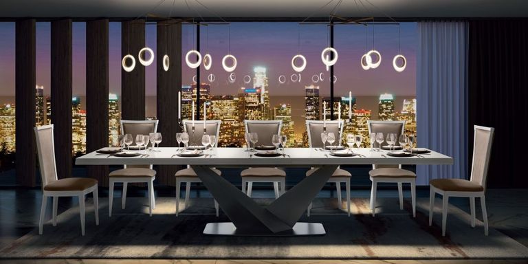 Elite Dining Table - Extending - with V Base - Bianco Antico - Variant Available