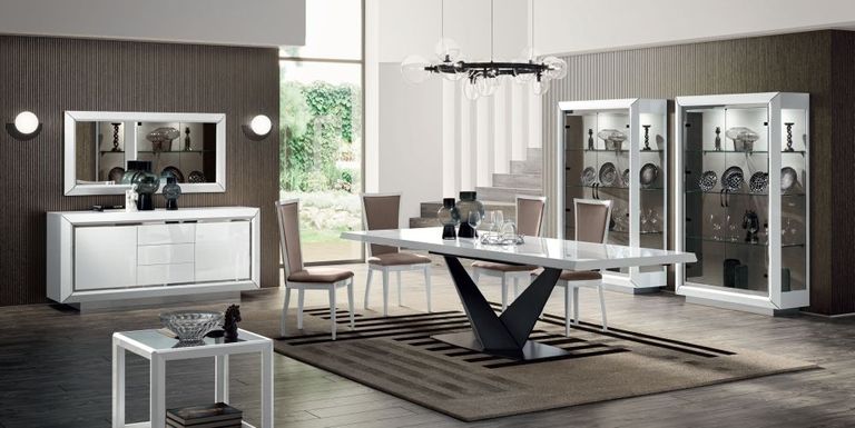 Elite Dining Table - Extending - with V Base - Bianco Antico - Variant Available