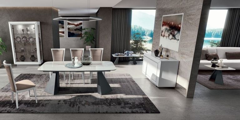 Elite Dining Table - Ceramic Pedestal - Bianco Antico - Variant Available