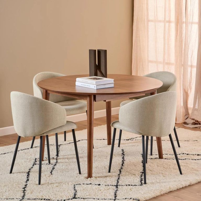 Montreux Round Extending Dining Table - 4-6 Seater - 115cm-154cm - Walnut