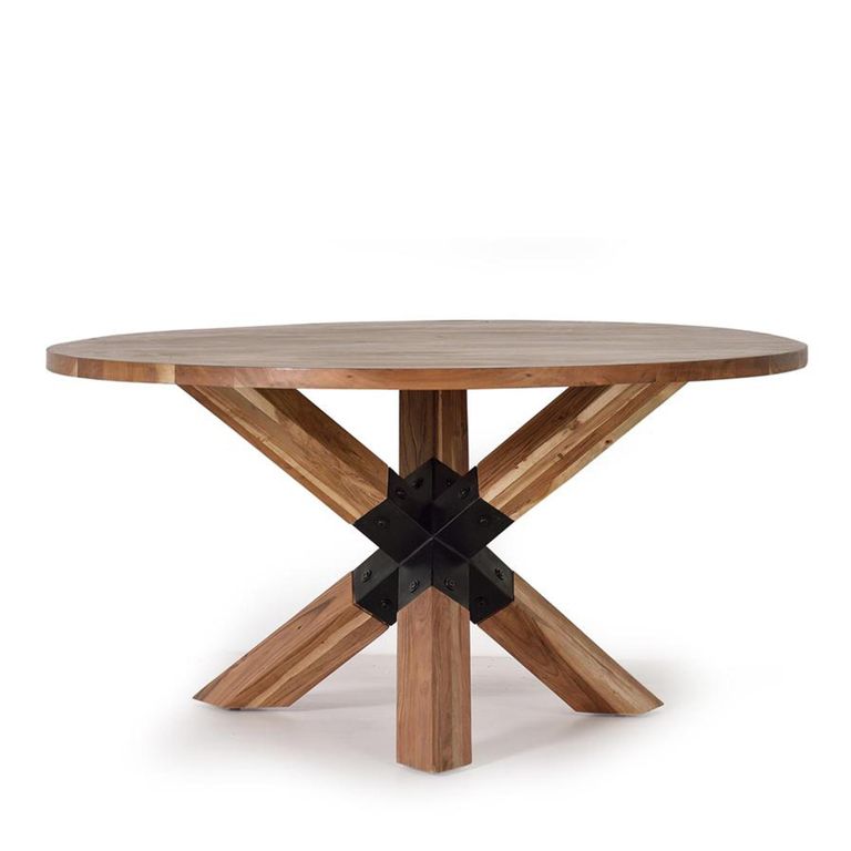Monza Natural Acacia Wood - 4 Seater Round Dining Table - Sizes Available