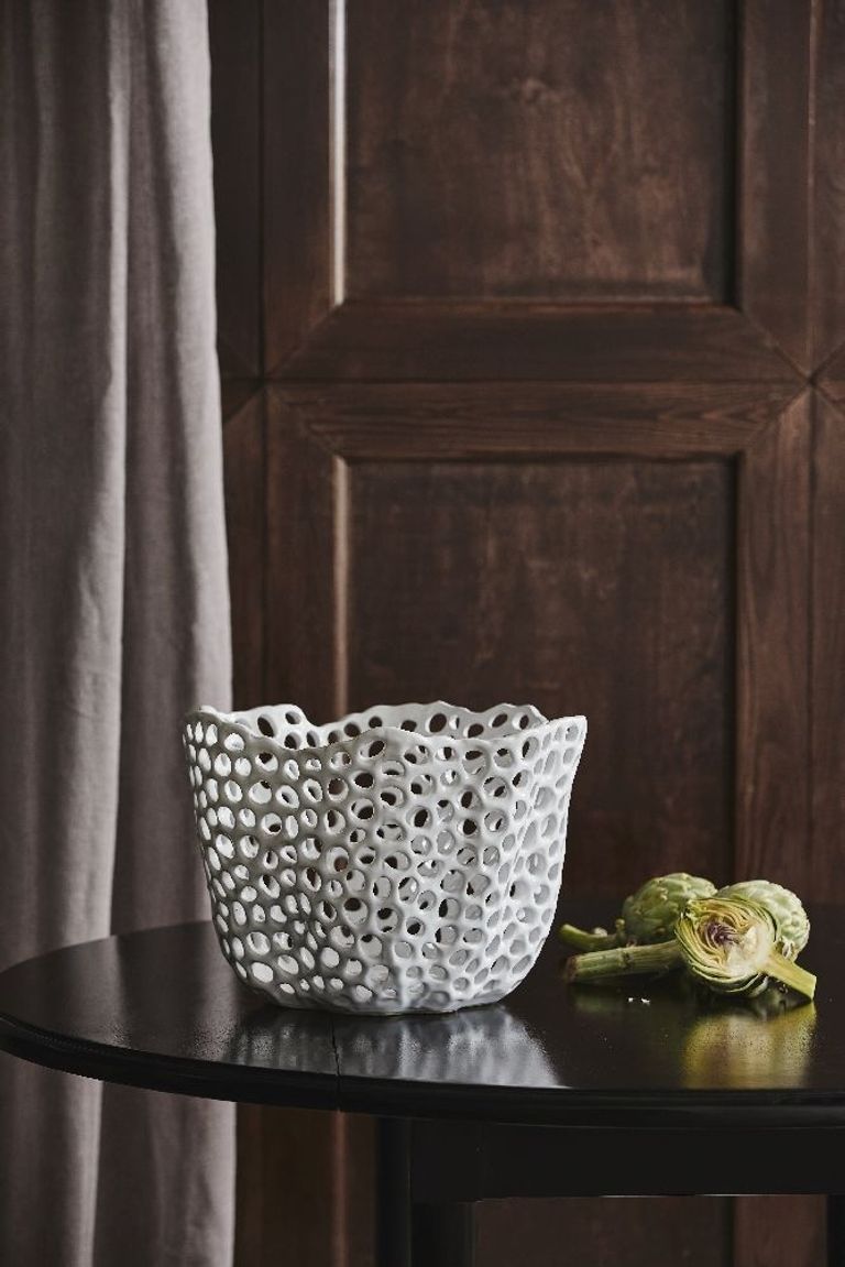 AHR Black Mango Wood Round Drop Leaf Dining Table - 6 Seater