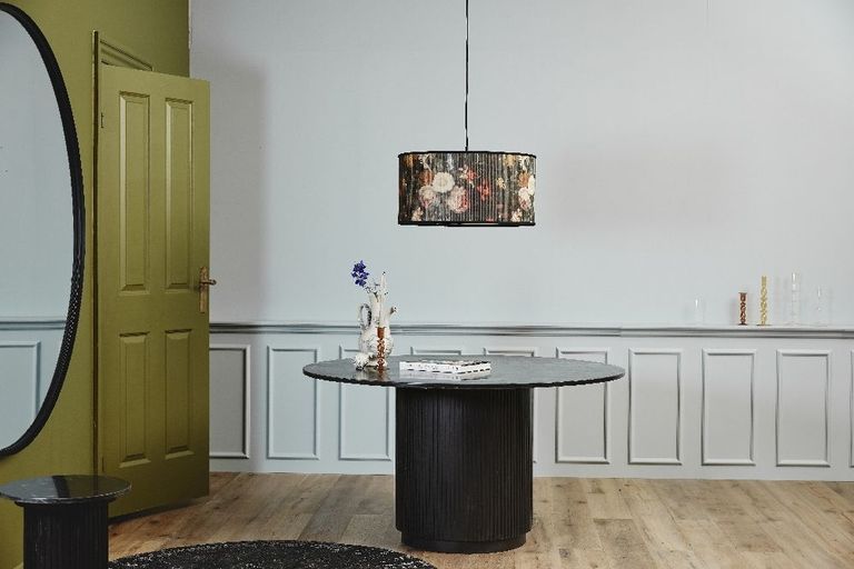 Erie Black Marble 4 Seater Round Dining Table