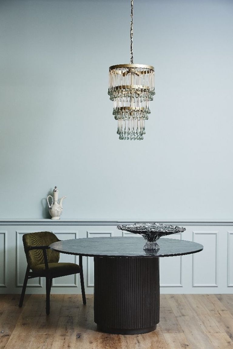 Erie Black Marble 4 Seater Round Dining Table