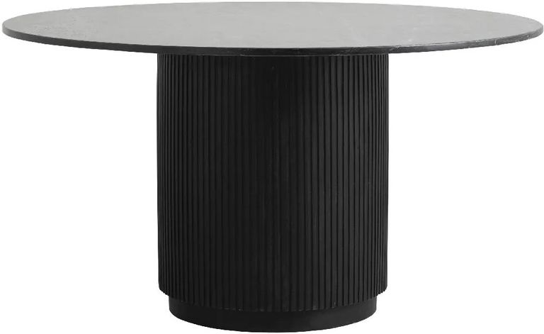 Erie Black Marble 4 Seater Round Dining Table