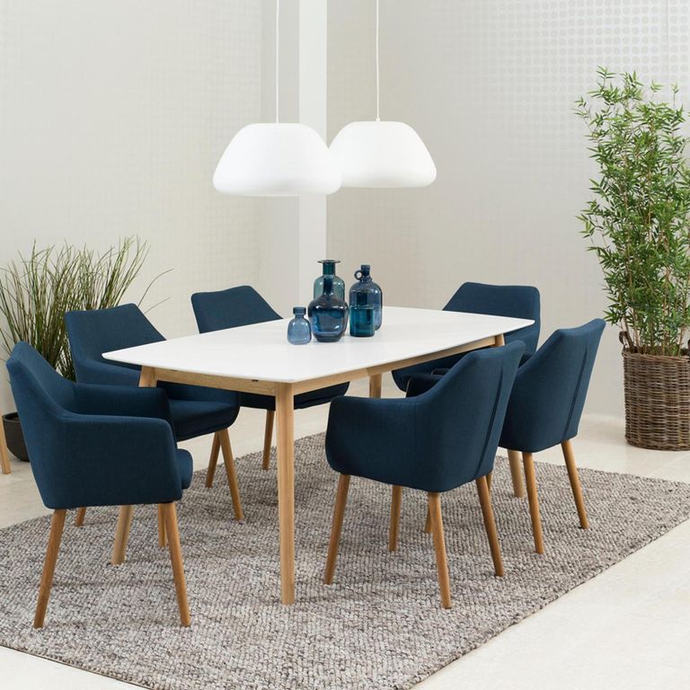 Nagano Dining Table - 6 Seater - 150cm - White and Oak