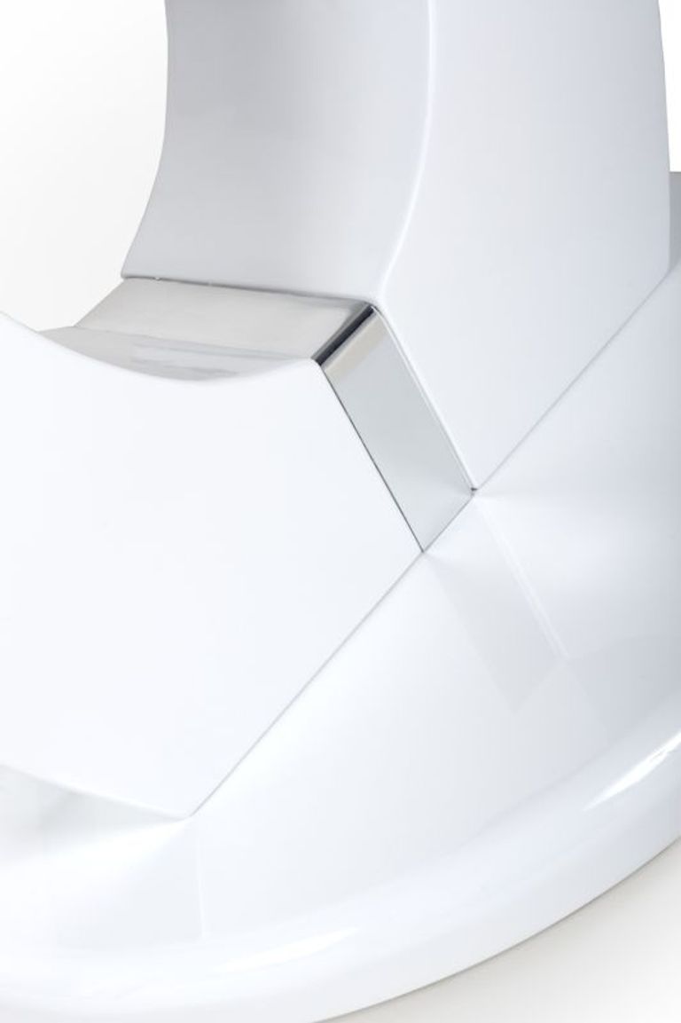 Neptune Round Marble Effect Grey/ White Dining Table