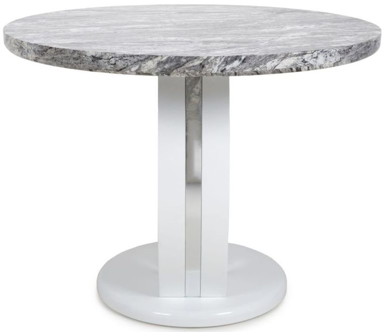 Neptune Round Marble Effect Grey/ White Dining Table
