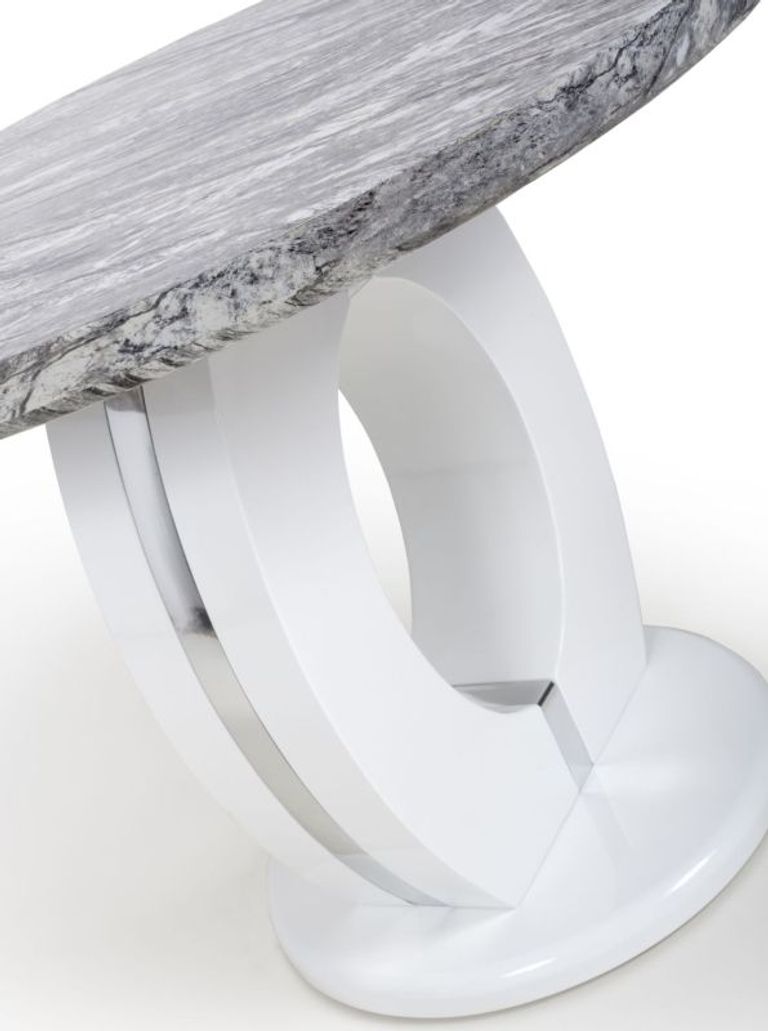 Neptune Round Marble Effect Grey/ White Dining Table
