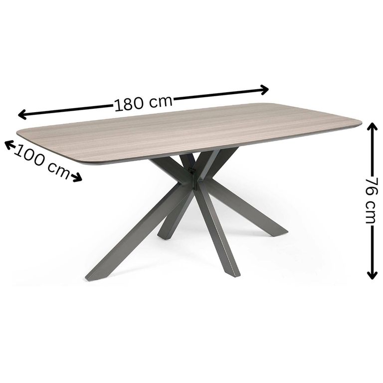 Noah Dining Table - 6 Seater - 180cm - Taupe