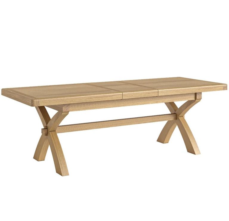 Normandy Extending Dining Table with Cross Leg - 8-10 Seater - 200cm-245cm - Oak