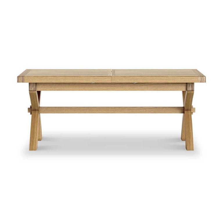 Normandy Extending Dining Table with Cross Leg - 8-10 Seater - 200cm-245cm - Oak