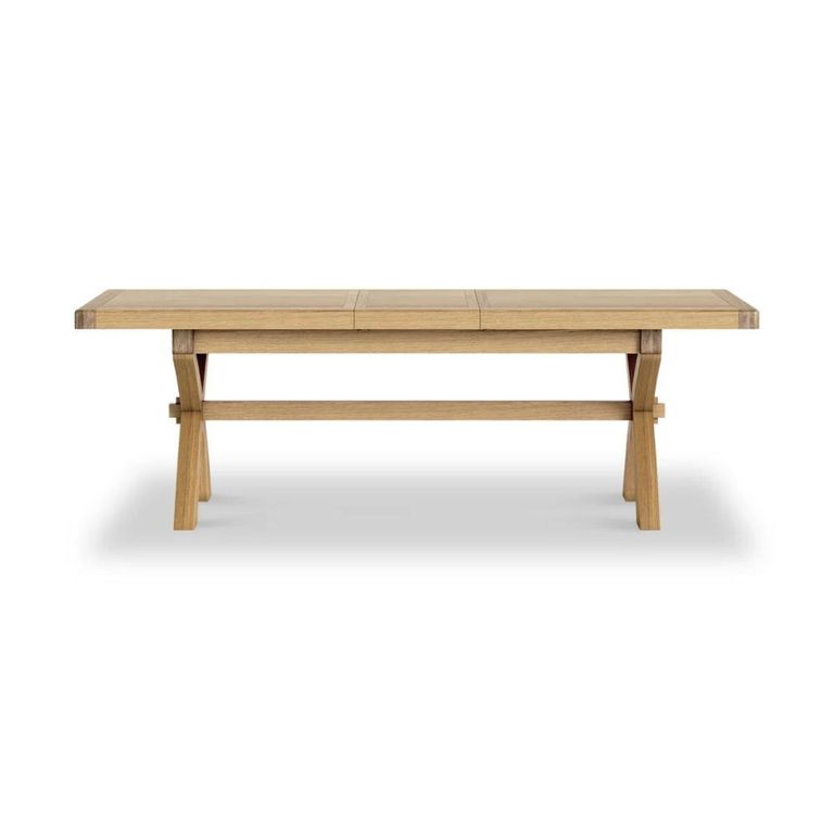 Normandy Extending Dining Table with Cross Leg - 8-10 Seater - 200cm-245cm - Oak