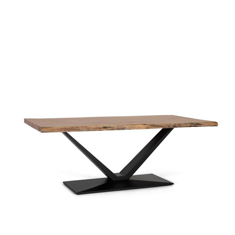 Nuoro Dining Table - Acacia Wood and Metal - 8 Seater - 200cm - Pedestal