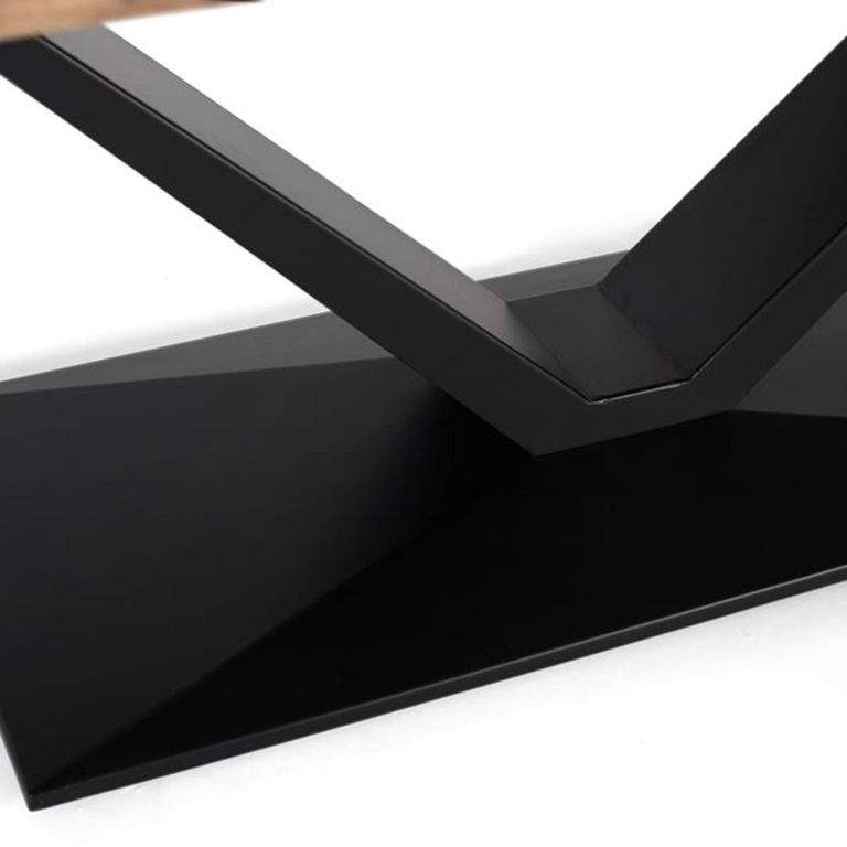 Nuoro Dining Table - Acacia Wood and Metal - 8 Seater - 200cm - Pedestal