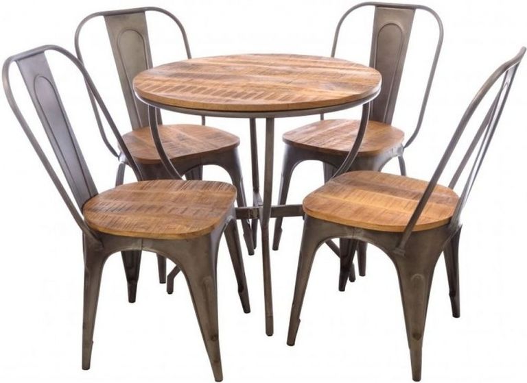 Old Empire Mango Wood Round Dining Table - 2 Seater