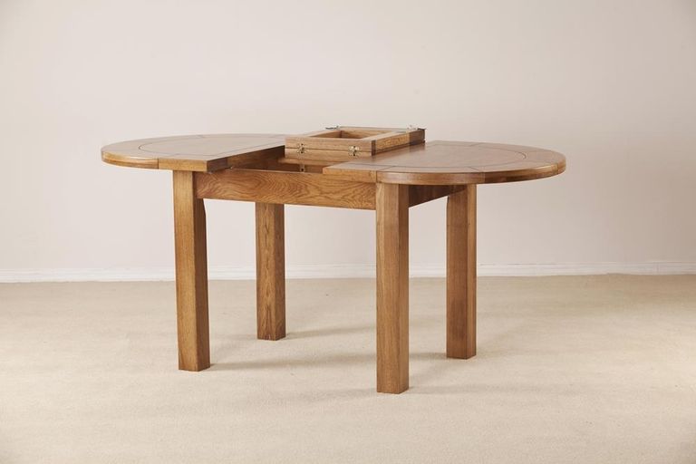 Originals Rustic Oak Oval Large 4-6 Seater Extending Dining Table - 131.5cm-166.5cm