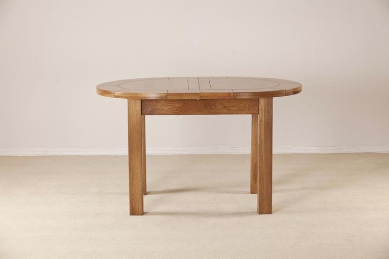 Originals Rustic Oak Oval Large 4-6 Seater Extending Dining Table - 131.5cm-166.5cm