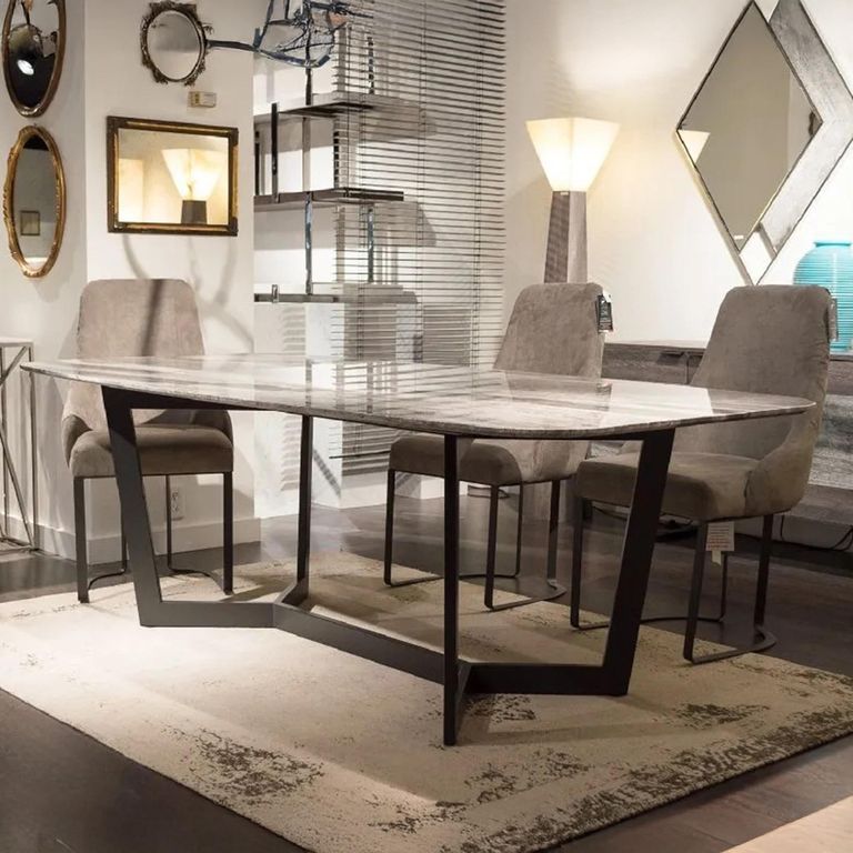 Oscar Dining Table - Marble with Metal Pedestal Base - Variation Available