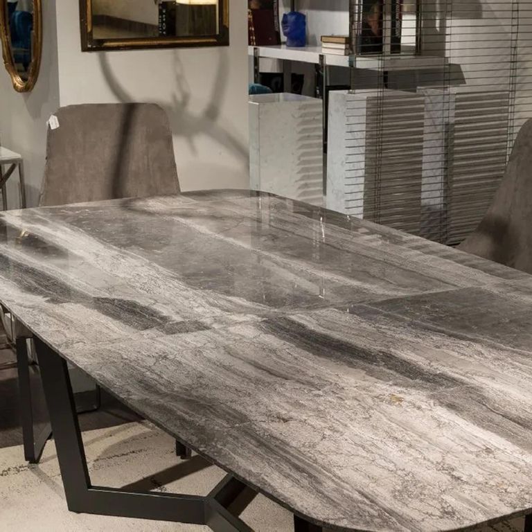 Oscar Dining Table - Marble with Metal Pedestal Base - Variation Available