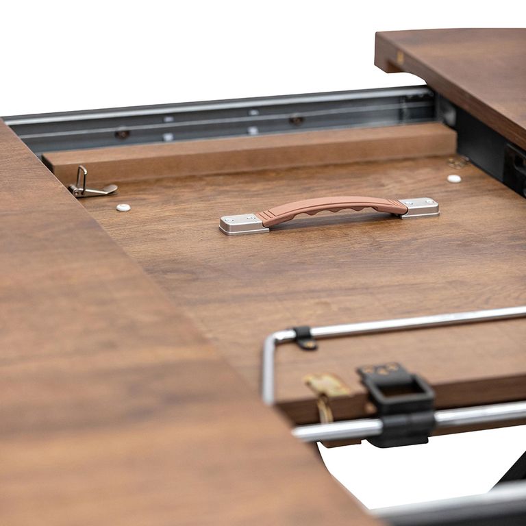 Panama Dark Oak 4-6 Seater Extending Round Dining Table with Spider Legs - 120cm-160cm