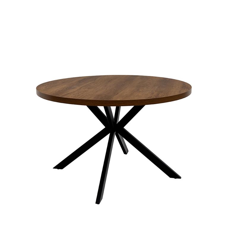 Panama Dark Oak 4 Seater Round Dining Table with Spider Legs - 120cm