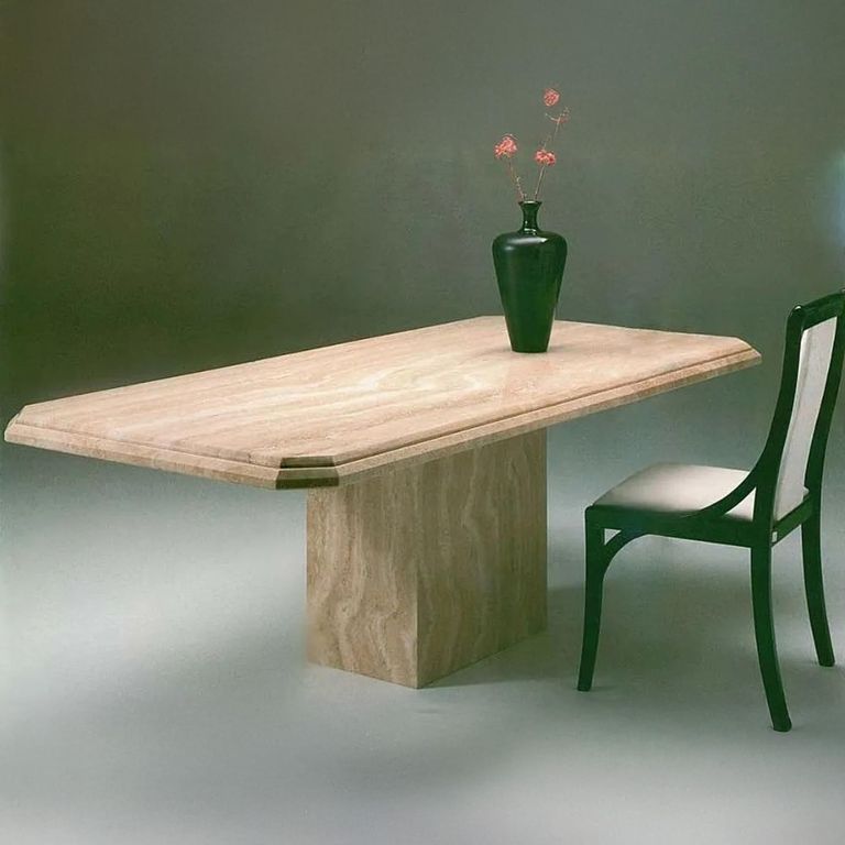 Parthenon Dining Table - Marble with Pedestal Base - Variation Available