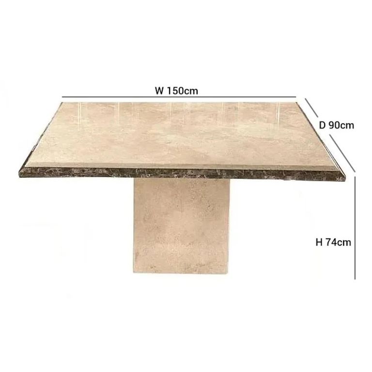 Parthenon Dining Table - Marble with Pedestal Base - Variation Available