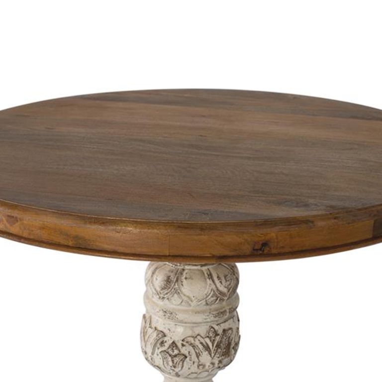 Pescara Dining Table - Mango Wood - 2 Seater - 100cm - Round Pedestal