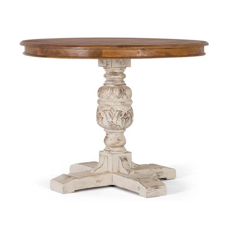 Pescara Dining Table - Mango Wood - 2 Seater - 100cm - Round Pedestal