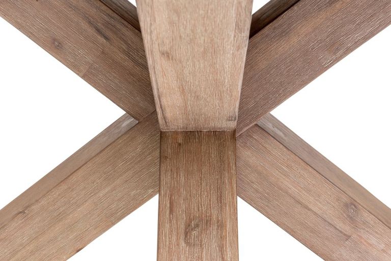 Pimlico Acacia Wood and Concrete Top 120cm Round X Leg Dining Table - 4 Seater