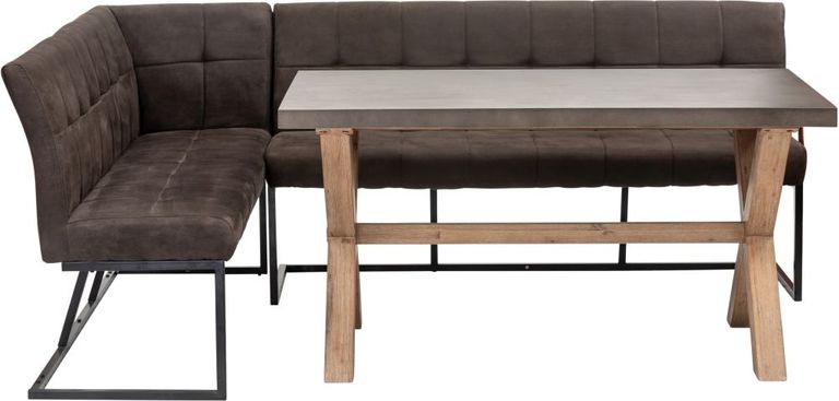 Pimlico Acacia Wood and Concrete Top 150cm X Leg Dining Table - 6 Seater
