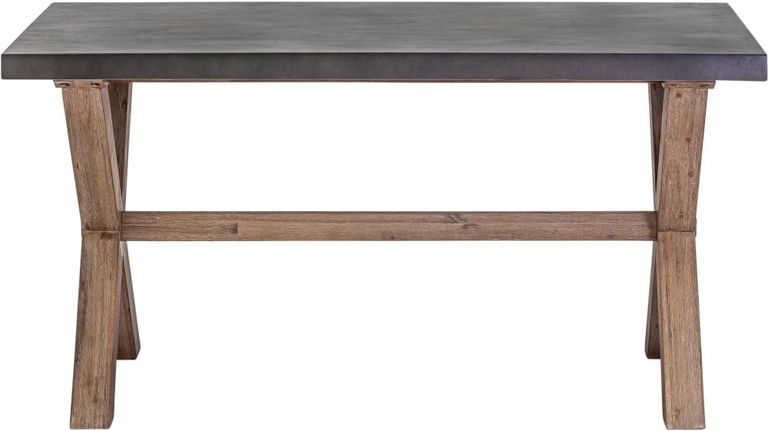 Pimlico Acacia Wood and Concrete Top 150cm X Leg Dining Table - 6 Seater