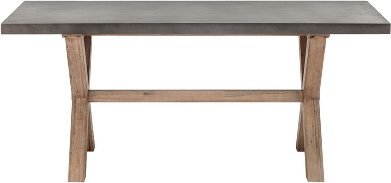 Pimlico Acacia Wood and Concrete Top 180cm X Leg Dining Table - 6 Seater