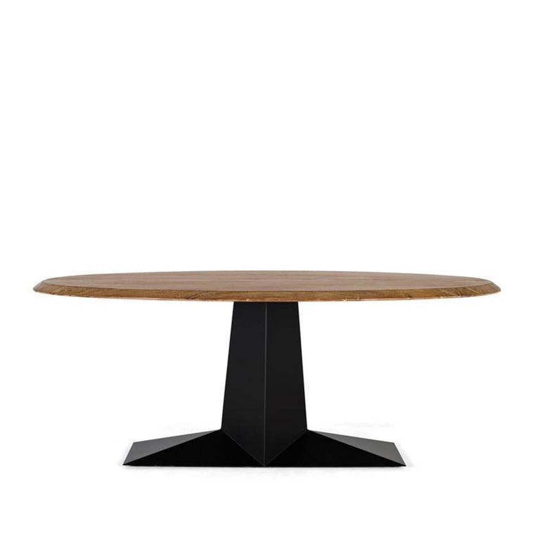 Pisa Dining Table - Acacia Wood - 8 Seater - 200cm - Oval Pedestal