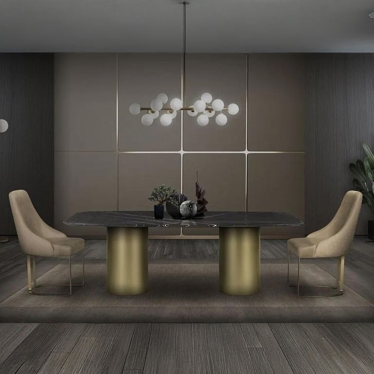 Prestige Dining Table - Marble with Pedestal Base - Variation Available