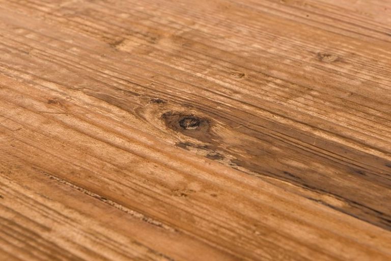 Revival Reclaimed Pine and Black Metal Flute Base Round Dining Table - 4 Seater