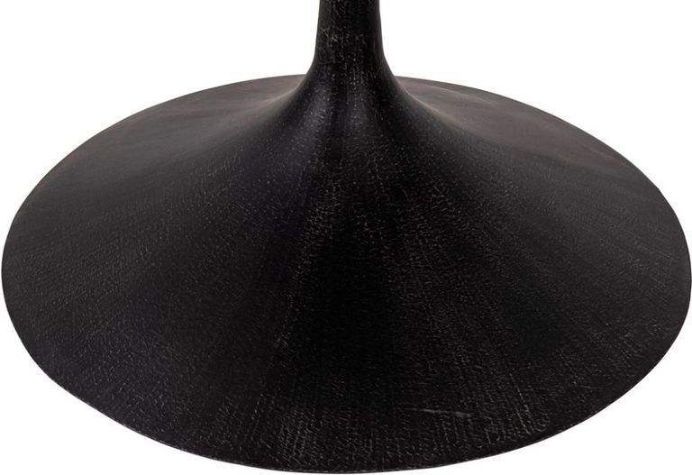 Revival Reclaimed Pine and Black Metal Flute Base Round Dining Table - 4 Seater