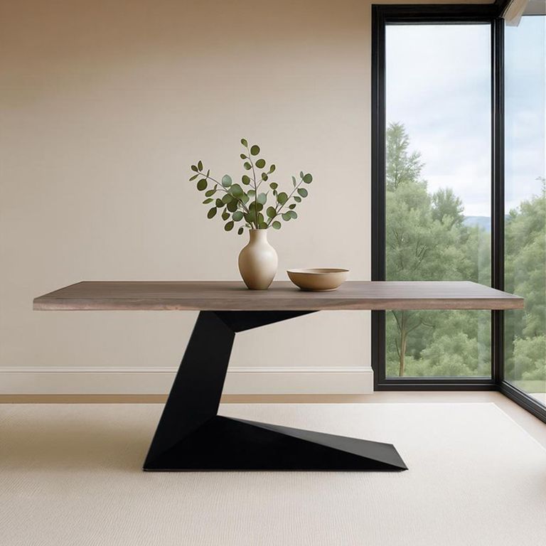 Rieti Dining Table - Industrial Style - Acacia Wood - 8 Seater - 200cm - Pedestal