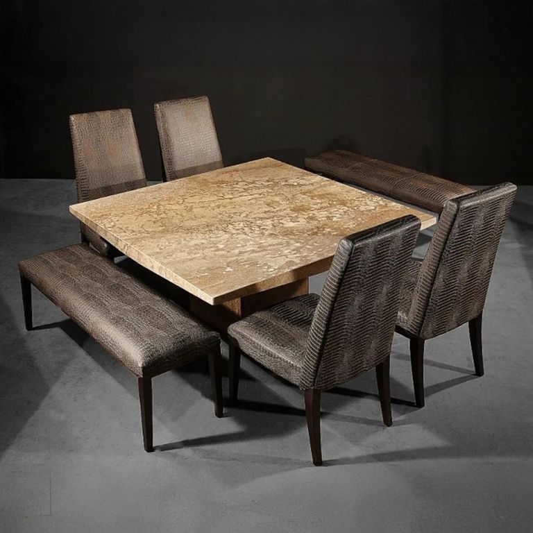 Roma Dining Table - Boat Edge - Marble - Variation Available