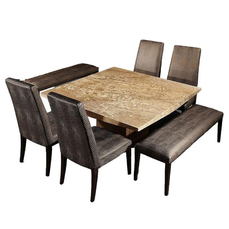 Roma Dining Table - Boat Edge - Marble - Variation Available